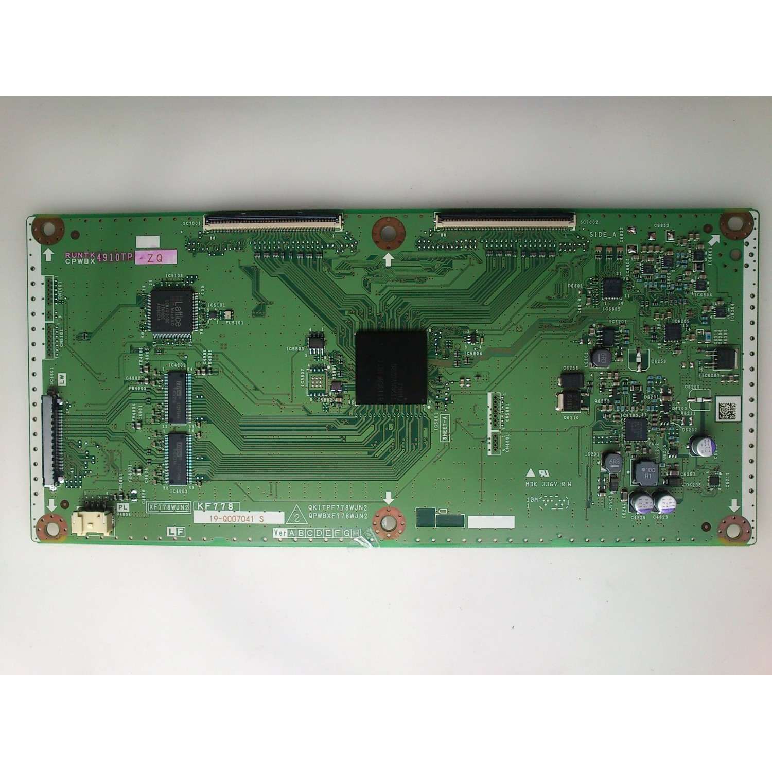 T-CON PARA TV SHARP / NUMERO DE PARTE RUNTK4910TPZQ / CPWBX4910TPZQ / KF778 / XF778WJN2 / QKITPF778WJN2 / QPWBXF778WJN2 / PANEL LK520D3GW8BV / MODELO LC-52LE830U